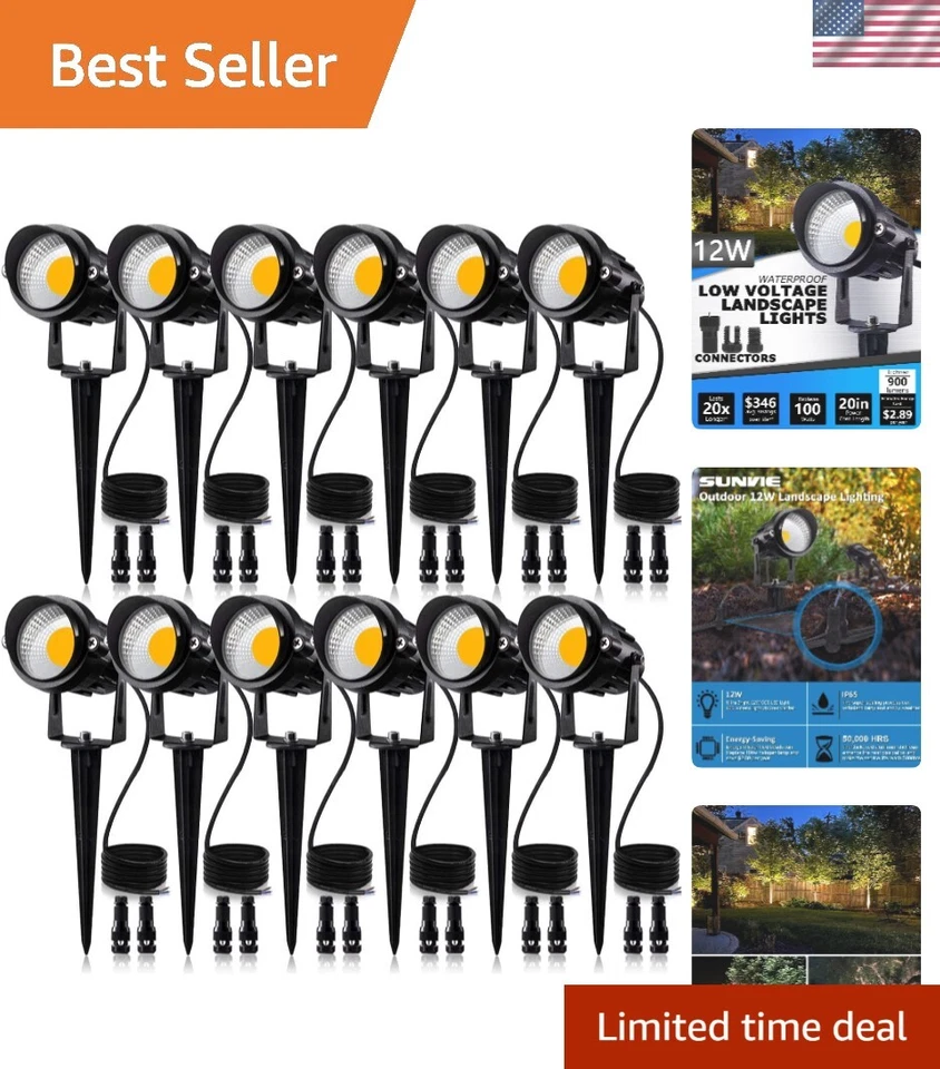 Sunvie 12w Low Voltage LED Landscape Lights With Connectors Outdoor 12v Super W
