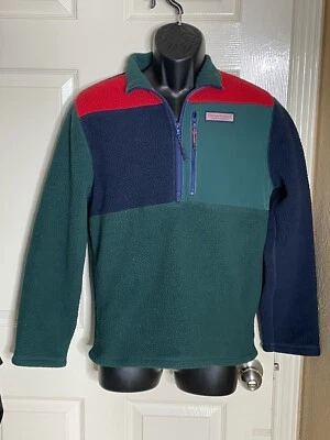 Vineyard Vines Boys Party Sherpa Pullover Sweater Large 16 Fleece - Image 1 of 4