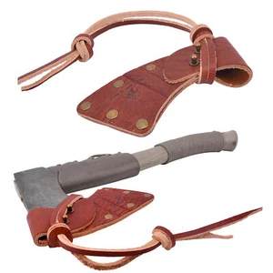 Full Grain Leather Axe Sheath Cover Blade Hatchet Head Holder Covers - Foto 1 di 64