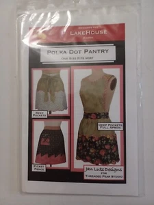 Polka Dot Pantry Apron By Jan Lutz Designs 2007 Full and half, OSFM easy to use - Picture 1 of 2