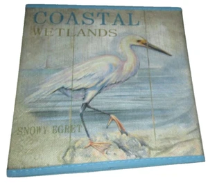 COASTAL FOLDING STORAGE BIN ~10 5/8" x 10 5/8" x 10 5/8" ~ COASTAL WETLANDS - Imagen 1 de 2