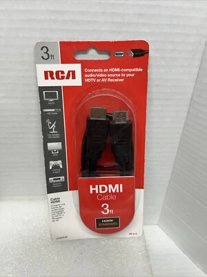 NEW RCA VH3HHR 3 Ft HDMI Cable - HDMI for Audio/Video Device, TV Game System - Image 1 of 4