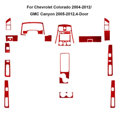 Полный комплект отделки салона из красного углеродного волокна для 4 дверей Colorado/Canyon 25 шт. - Изображение 1 из 4