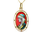 Antique French Enamel and 18Carat Yellow Gold Pendant 