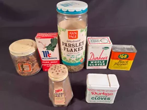 Vtg Spices Can Box Bottle - Durkee French's McCormick Ann Page IGA ~ GUC - Picture 1 of 8