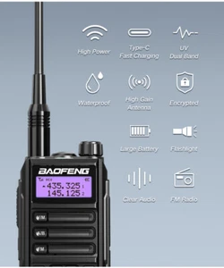 BAOFENG UV-16 PRO DWUZAKRESOWE WALKIE TALKIE DALEKIEGO ZASIĘGU DWUKIERUNKOWE RADIO SZYNOWE 8800MAHMC - Zdjęcie 1 z 23