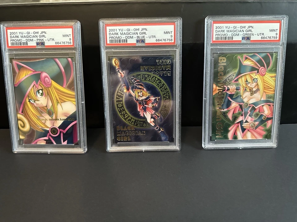 Dark Magician Girl DDM Ultimate Raro Rosa-Azul-Verde PSA 9 Set Foto 1 de 4
