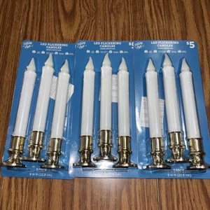 Velas parpadeantes LED blancas estilo navideño, 9" de alto, 3 paquetes de 3. Nuevo en paquete - Imagen 1 de 4