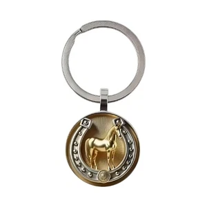 Sturdy Gold Plated Horseshoe Charm Protective Amulet for Good Luck and Fortune - Picture 1 of 8