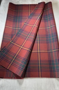 County Galway Tartan Red/yellow Blue Green Stripe 100% Wool L 170 Cm /W 58 Cm - Picture 1 of 3