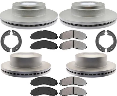 Rotores recubiertos de almohadillas semimetálicas Fleet Duty PARA 17-22 Ford F450 F550 Super Duty Foto 1 de 4
