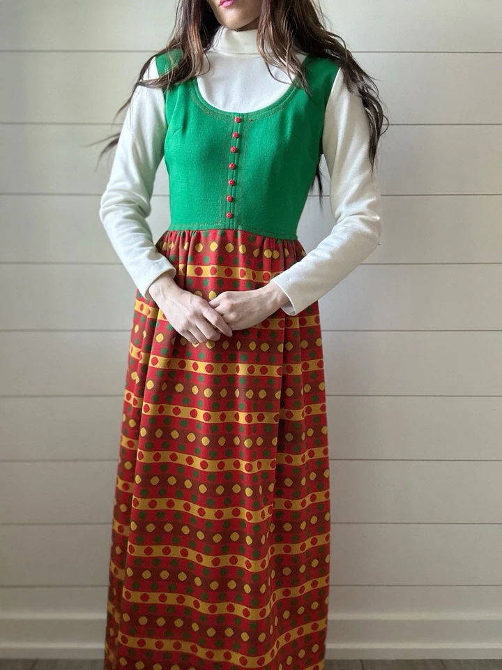 Vestido Vintage Mod Años 60/70 Vicky Vaughn Tejido Groovy Vestido Foto 1 de 4