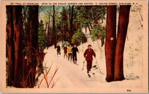 SKI TRAIL AT DRUMLINS COLVIN STREET. SIRACUSA, NY cartolina d'epoca JA4 - Foto 1 di 2