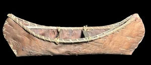 Handgefertigtes Kanu aus Birkenholzrinde Modell 13 Zoll indigenes Dekor der amerikanischen Ureinwohner - Bild 1 von 9