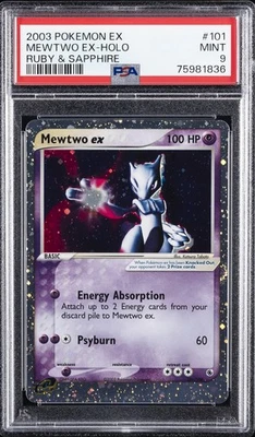 2003 POKEMON EX RUBY & SAPPHIRE #101 MEWTWO EX-HOLO PSA 9 - Image 1 of 2