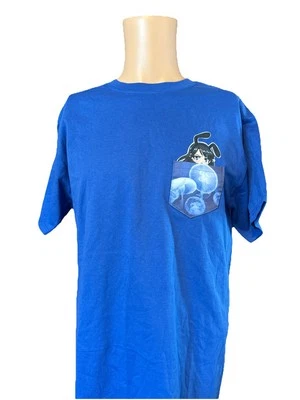 Синяя рубашка с персонажем аниме Hanes Mai Sakurajima размер средний передний карман - Изображение 1 из 4