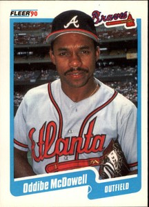 1990 Fleer Atlanta Braves Baseball Card #589 Oddibe McDowell