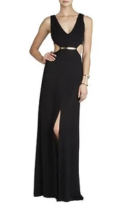 NUOVO ABITO LUNGO BCBGMAXAZRIA VALENTIA SCOLLO A V RITAGLIO-VITA UZA63A26/L172A TAGLIA 8 - Foto 1 di 3