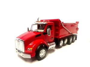 DCP / FIRST GEAR 1/64 SCALE T-880 KENWORTH QUAD AXLE DUMP TRUCK, RED - Picture 1 of 8