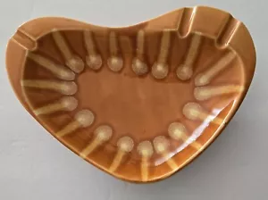 Hull 1952 Vintage striped Orange gold Candy dish Ash Tray EUC!! - Picture 1 of 8