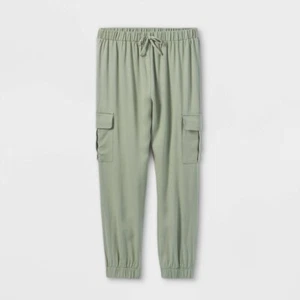 Art Class Jogger Pants Girls Green Elastics Drawstring Utility Pockets XS 4/5 - Picture 1 of 3