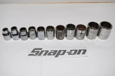 Snap-On 11pc 3/8" Drive 12-Point Metric Flank Drive® Shallow Sockets - Image 1 of 4