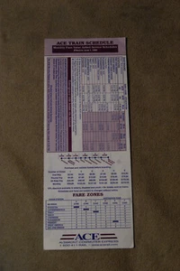 ACE Train Schedules - June 1, 1999 - Picture 1 of 2
