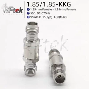 Adaptador de prueba de microondas Precision 1,85 mm hembra a 1,85 mm hembra 67 GHz RF MMWave - Imagen 1 de 2