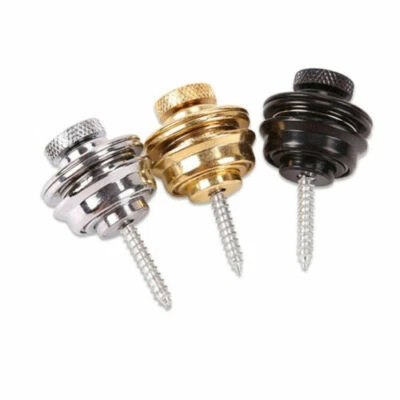 Cerraduras de correa de guitarra botones de bloqueo para bajo eléctrico semiacústico metal fuerte Foto 1 de 4