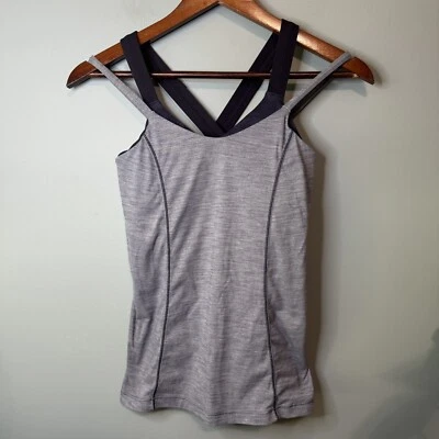 Camiseta sin mangas Lululemon Run for Gold en denim azul jaspeado/camuflaje azul marino profundo. Talla 4 Foto 1 de 4