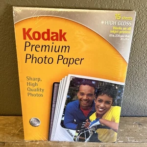 New Kodak Premium High Gloss 8.5” x 11” Picture Paper Ink Jet Prints 15 Sheets - Picture 1 of 3
