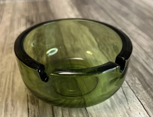 Green Glass Ashtray - Picture 1 of 4