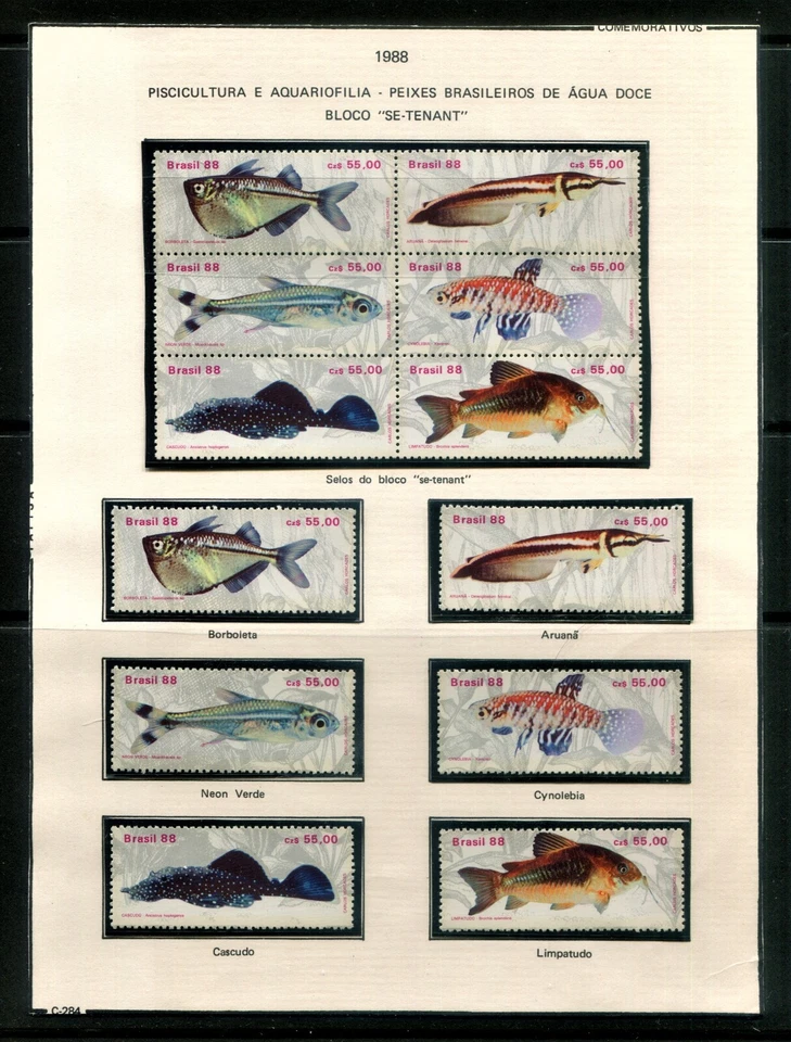 BRAZIL 1988 - Stamp Brazilian Fishes Aquarism Tropical Fauna Animal - MNH - Image 1 of 1