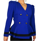 Superbe veste blazer vintage bleu peplum bleu royal Richard Warren petit twee