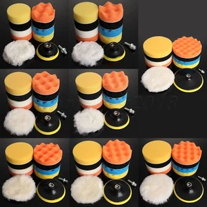 11pcs 3"/5"/6"/7" Car Polisher Buffer Cleaning Buffing Waxing Polishing Pads Set - Picture 1 of 34