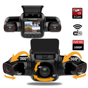 Grabadora de video DVR para tablero de automóvil de 3 lentes sensor G 1080P cámara frontal interior lateral - Imagen 1 de 17