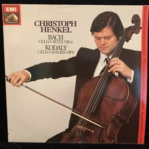 CHRISTOPH HENKEL cello - BACH Suite #6 & KODALY Solo Sonata - EMI ST LP 1981 - Picture 1 of 4