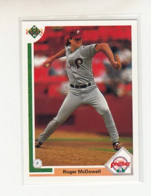 ROGER McDOWELL 1991 Upper Deck #406 Error Variation w/ 1990 Comic Ball Hologram - Image 1 of 2