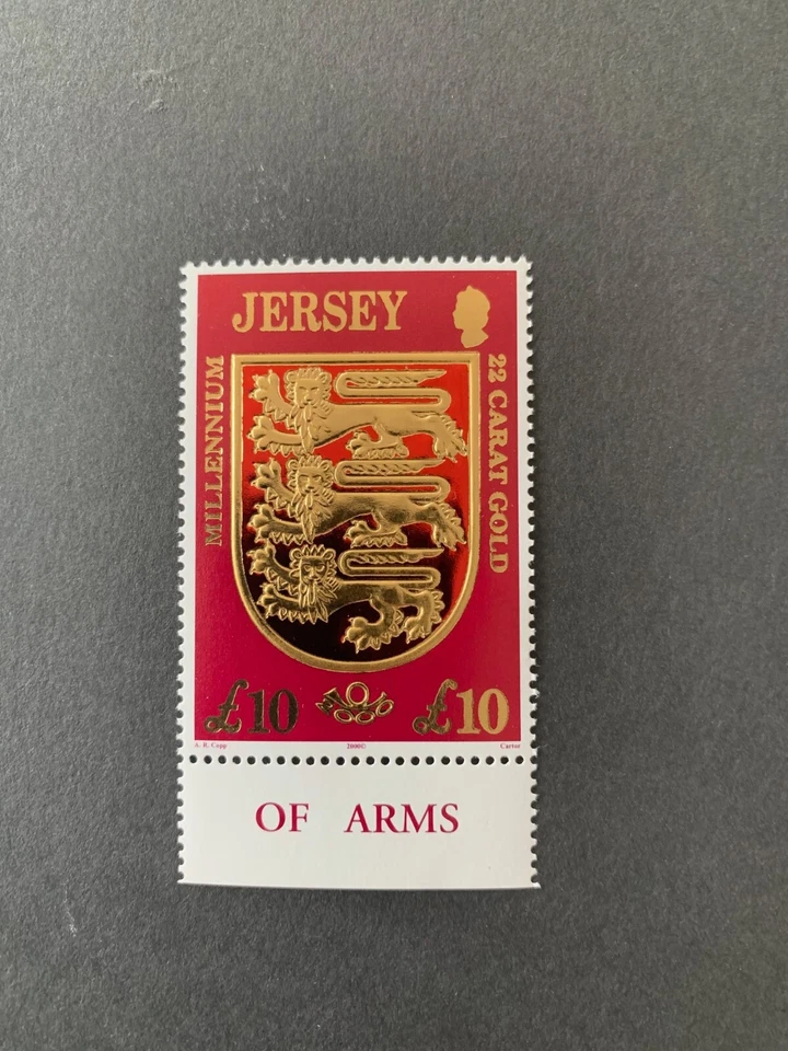 JERSEY 2000 NEW MILLENNIUM £10 22-CARAT GOLD STAMP MNH MINT SG927 - Image 1 of 1