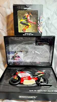 MINICHAMPS  SET MOTO + FIGURA 1:12 V ROSSI -APRILIA  250C MODELLO ASSEN 1998 - Immagine 1 di 4