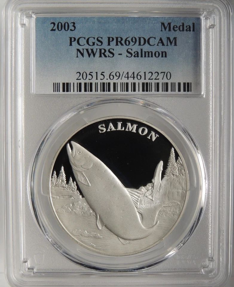 2003 SALMON NATIONAL WILDLIFE REFUGE NWRS SILVER MEDAL PCGS PR69 DCAM #44612270 - Image 1 of 4