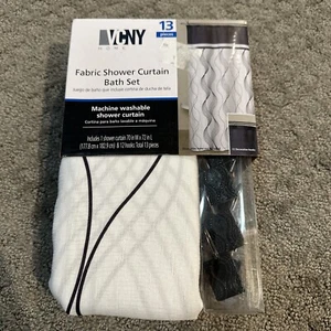 VCNY Home 13 Piece Fabric Shower Curtain Bath Set Brand New Sealed 70x72 Inches - Picture 1 of 4