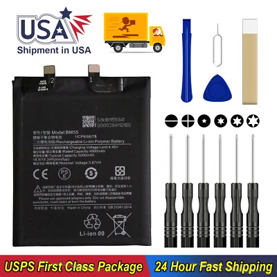 适用于小米 Mi 11 Ultra M2102K1G M2102K1C 电池 BM55 5000 mAh 工具 美国 — 第 1/4 张图片