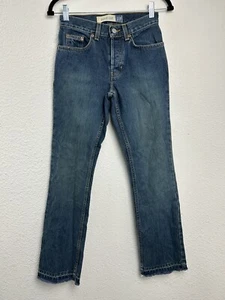 Vintage Gap Boot Cut Button Fly Womens Mom Jeans Denim Size 0 Raw Hem Semi-evase - Picture 1 of 9