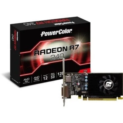 4GB PowerColor Radeon R7 240 HDMI DVI PCI-e 3.0 Single Slot Graphics Card - Image 1 of 4