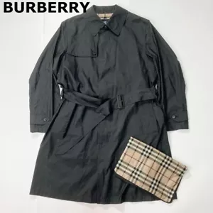 BURBERRY LONDON Men's trench coat Black size M from JAPAN USED - Picture 1 of 15