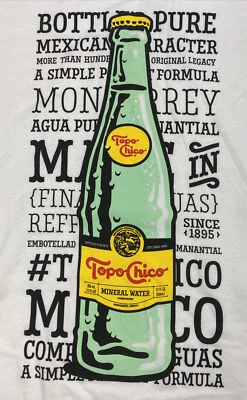 Topo Chico Unisex Adult Size Medium White Tee Coca Cola Co. Agua Mineral Water - Image 1 of 4