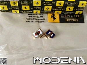 Emblema Ferrari 35 mm banderas cruzadas adorno Pininfarina 512 430 360 550 575 355 - Imagen 1 de 1