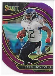 DARRYNTON EVANS ROOKIE 2020 SELECT PRIZM PURPLE FIELD LEVEL 378 TENNESSEE TITANS