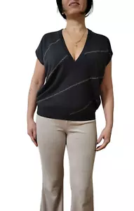 Brunello Cucinelli Cashmere Wool Sweater Vest womens Size M Charcoal - Picture 1 of 12